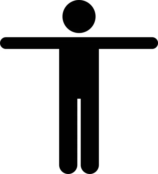 不同的站立姿势人类把人物形象贴在送信人的象形文字图标上 — 图库矢量图片