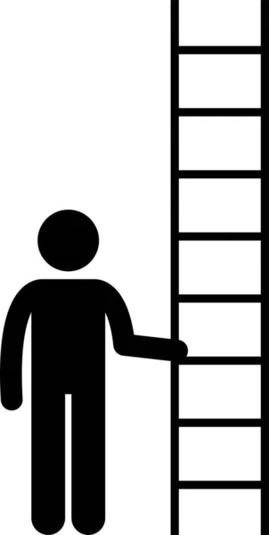 Minimalistische Vector Illustratie Van Mensen Met Ladder Concept — Stockvector