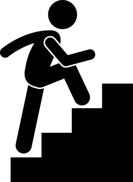 Ilustración Vectorial Minimalista Del Hombre Hombre Subir Escaleras — Vector de stock