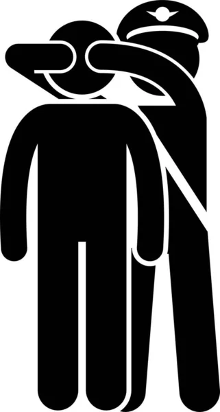 Censor Censorhip Government Media Restrictions Stick Figure Pictogram Icon — 스톡 벡터