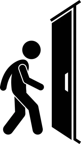 Pictogramme Homme Porte Cliparts Dépeignent Diverses Actions Homme Avec Une — Image vectorielle