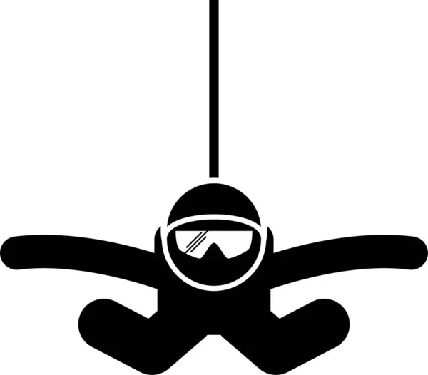 Minimalistic Vector Illustration Person Skydiving Concept — Stock Vector