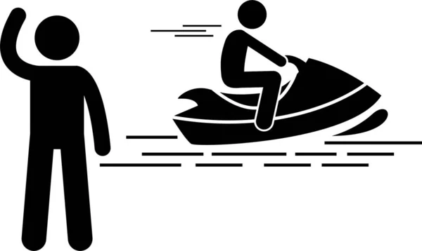 Illustration Vectorielle Minimaliste Concept Sport Nautique — Image vectorielle