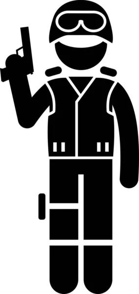 Swat Special Weapons Tactics Icons Stickman Pictogram Set Depicts Swat Stock Vector