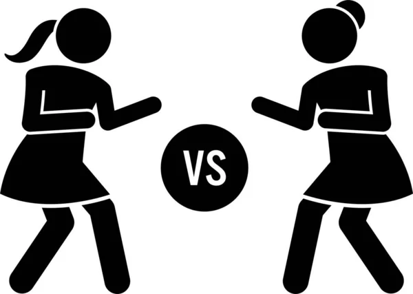 Girls Fighting Cat Fight Stick Figure Vector Illustrations Woman Female Stock Illustration