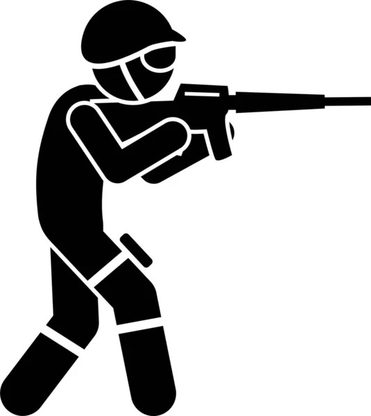 Swat Special Weapons Tactics Icons Stickman Pictogram Set Depicts Swat Stock Vector