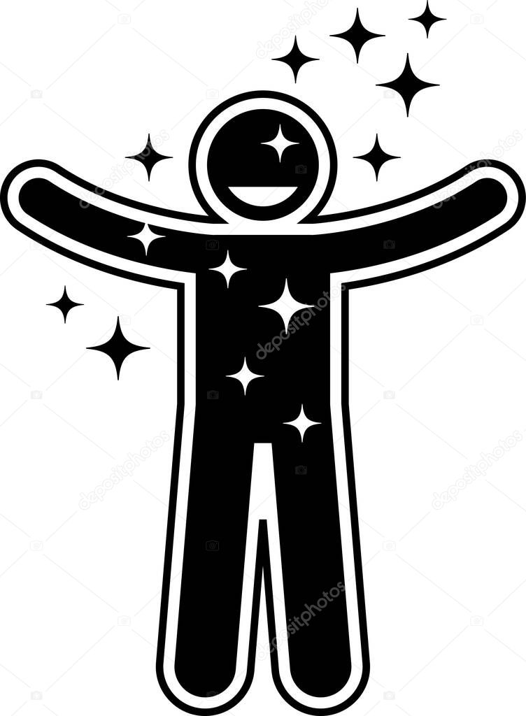 Minimalistic vector illustration of  good personality concept