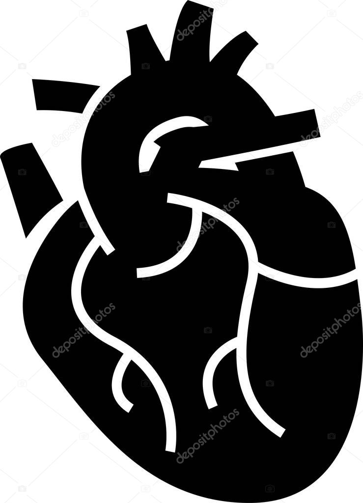 vector illustration of a background of a human heart on white