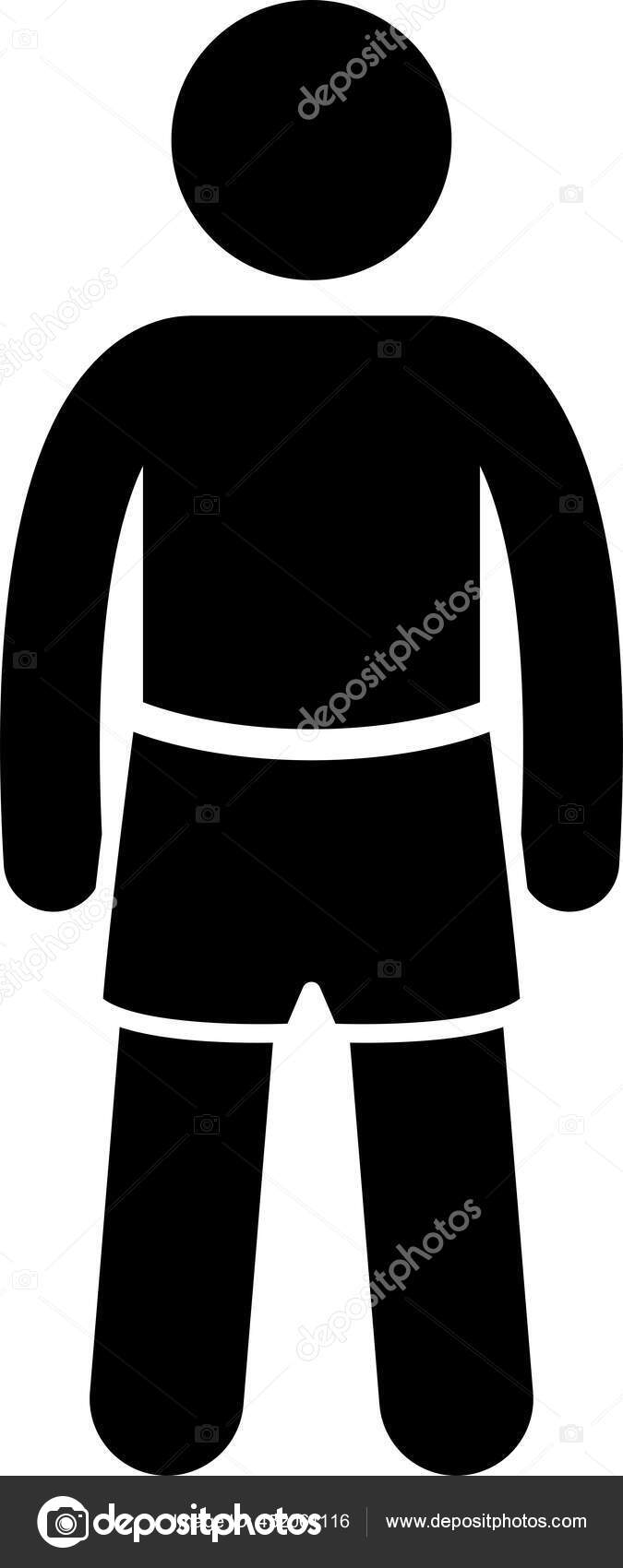 Men Underwear Undergarment Stick Figures Depict Set Different Types