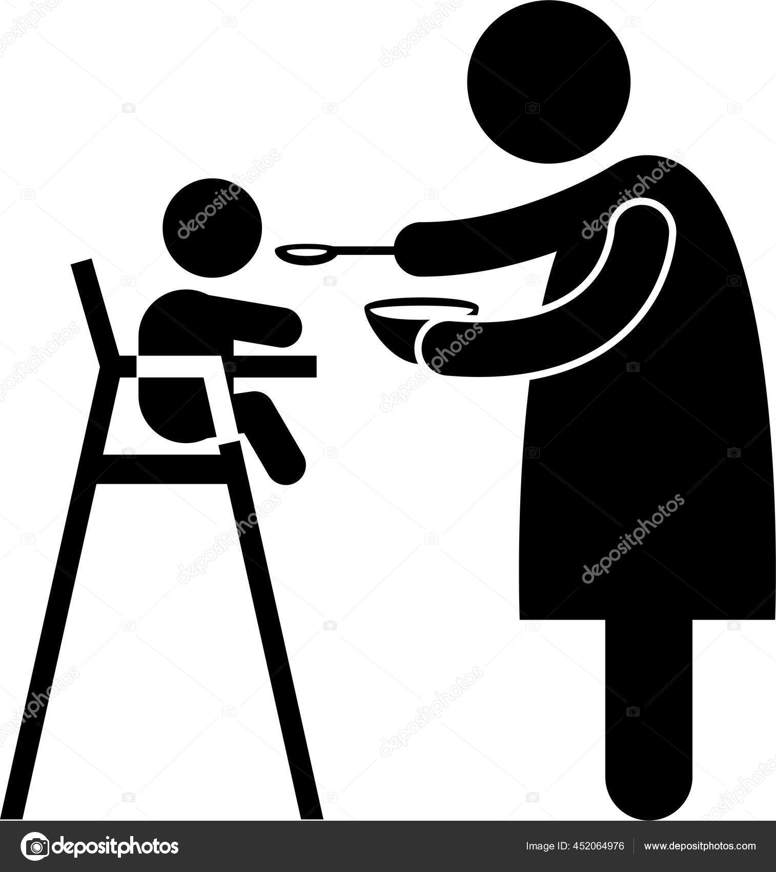 Nounou Mere Pere Soins Bebe Bebe Enfants Baton Figure Pictogramme Image Vectorielle Par Leremy C Illustration