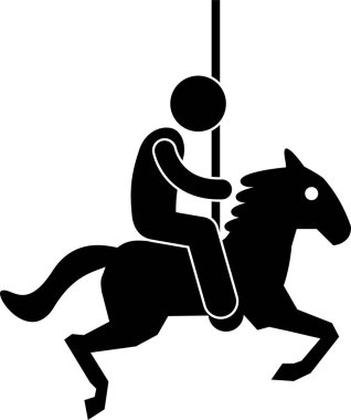 Minimalist vektör illüstrasyonu, lunapark konsepti