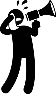 Minimalist vektör çizimi, kötü kişilik