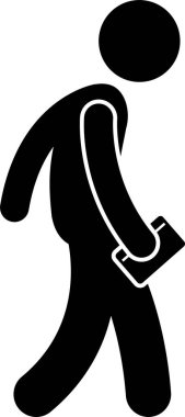 Çantalı adam çeşitli pozlar ve hareketler.