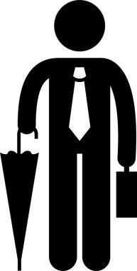 İş adamı karakterinin minimalist vektör çizimi