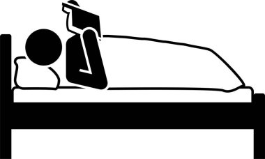 minimalist vektör illüstrasyonu, yatak etkinliği