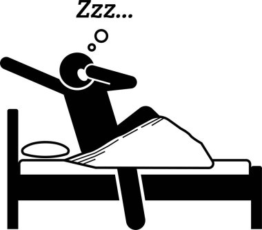 minimalist vektör illüstrasyonu, yatak etkinliği