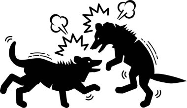 Köpek eyleminin minimalist vektör illüstrasyonu 