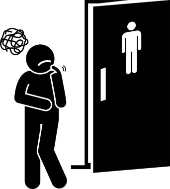 Minimalist vektör illüstrasyonu, prostatit konsepti