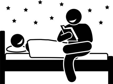 minimalist vektör illüstrasyonu, yatak etkinliği