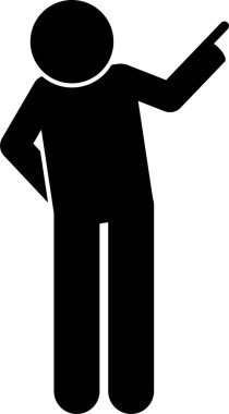 İşaret parmağının sopalı figürleri. Çubuk figür farklı pozlar ve pozisyonlarda farklı yönleri gösteren bir adam gösteriyor..