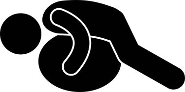 Beden eğitimi ikonunda kişinin vektör illüstrasyonu