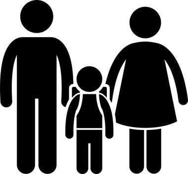 aile konsepti simgesi, vektör illüstrasyonu