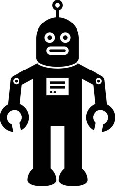 Minimalist vektör illüstrasyonu, robot teknolojisi kavramı