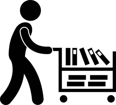 Kütüphaneci kavramının minimalist vektör illüstrasyonu