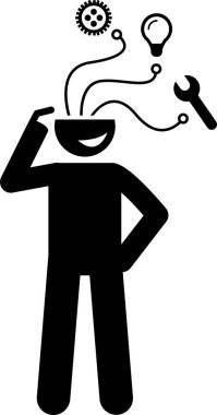 minimalist vektör illüstrasyonu, pozitif kişilik kavramı