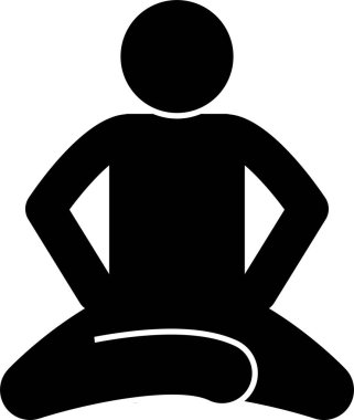 Yerlerde Oturan ve Oturan İnsan Adam Pozisyonları Yapışkan Yapıştırıcı Resim Simgeleri