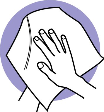 Adım adım el yıkama talimatları ve yönergeler. Avuçlarda, parmaklarda, tırnaklarda, sırtlarda, baş parmaklarda ve bileklerde su sabunuyla el yıkamanın vektör çizimleri. Floş, kuru eller, temiz eller..