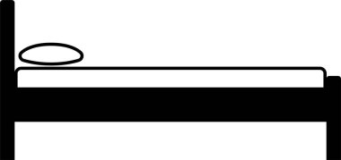 Uyku yatağının minimalist vektör çizimi