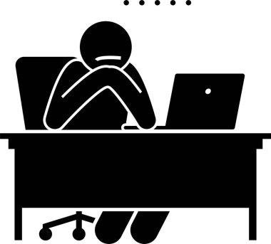 İnternette gördüğü ve okuduğu şeylere karşı bilgisayar tepkilerini kullanan bir adam. Dizüstü bilgisayarında farklı tepkiler veren ve duygularını gösteren bir kişinin vektör çizimleri.