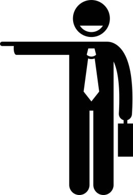 İş adamı karakterinin minimalist vektör çizimi