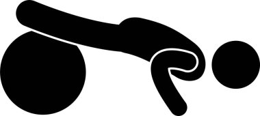 Beden eğitimi ikonunda kişinin vektör illüstrasyonu