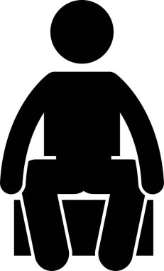 Sandalyede Otururken Pozisyonlar İnsan Adam Yapıştırıcı Yapıştırıcı Resim Simgeleri 