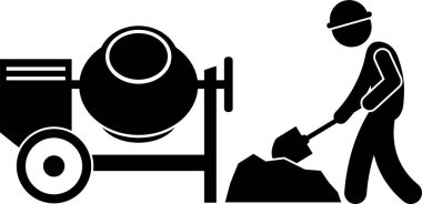 İnşaat konseptinin minimalist vektör illüstrasyonu 