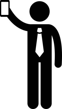 İş adamı karakterinin minimalist vektör çizimi