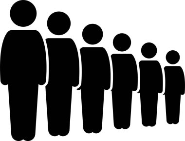 minimalist vektör illüstrasyonu, kuyruk kavramı