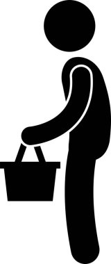 Alışveriş insanı kavramının minimalist vektör illüstrasyonu 