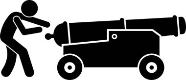 Ortaçağ sej silah kavramının minimalist vektör illüstrasyonu