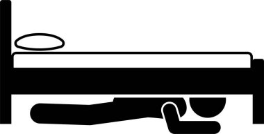 minimalist vektör illüstrasyonu, yatak etkinliği