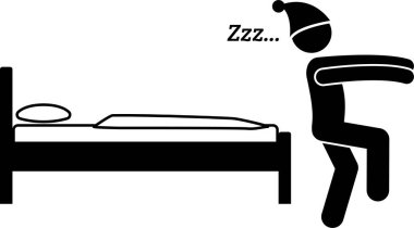 Uyuyan kişinin minimalist vektör çizimi 