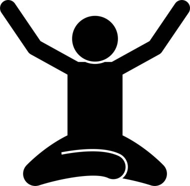 Yerlerde Oturan ve Oturan İnsan Adam Pozisyonları Yapışkan Yapıştırıcı Resim Simgeleri