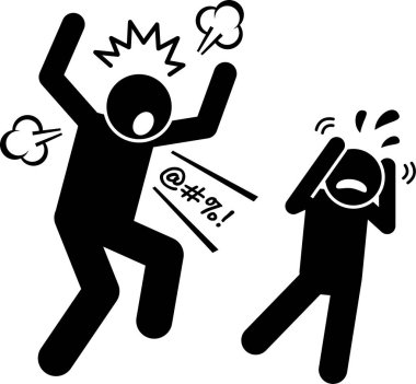 minimalistic vector illustration of negative parenting concept