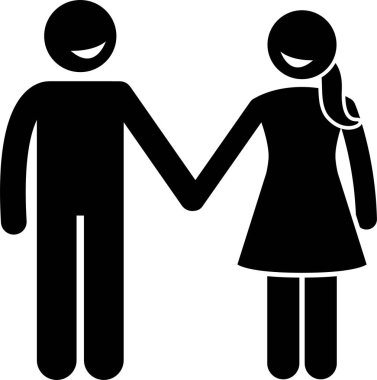 Mutlu çiftin minimalist vektör çizimi 