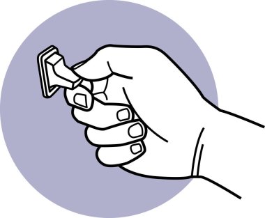 Düğme kullanılarak elde minimalist vektör illüstrasyonu