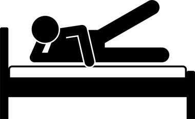 minimalist vektör illüstrasyonu, yatak etkinliği