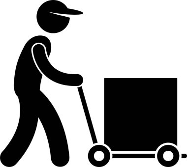 Fabrika işçisinin minimalist vektör çizimi