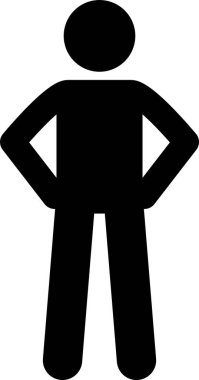 ayakta duran adamın minimalist vektör illüstrasyonu